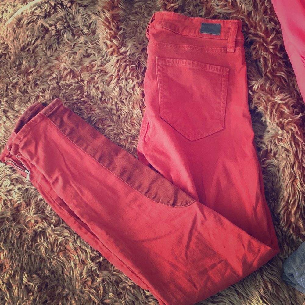 Paige Denim burnt orange skinny jeans